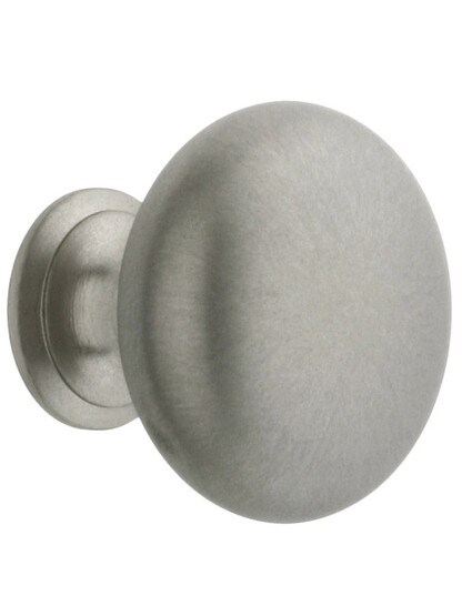 Classic Brass Cabinet Knob - 1 1/4 inch Diameter in Brushed Nickel